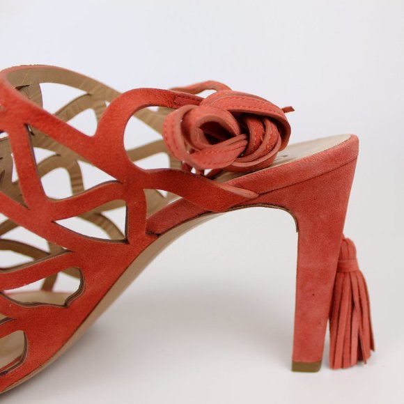 NEW Chloe Kendal Tassle Caged Trim Suede Sandals - Picture 15 of 16